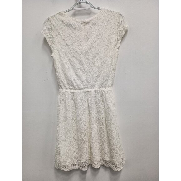 Gap Womens Fit & Flare Mini Dress Size 4 White Lace Floral Cap Sleeve Fairy NWT - Picture 9 of 9